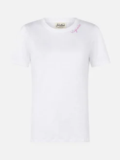 T-shirt in lino con ricamo Viziata