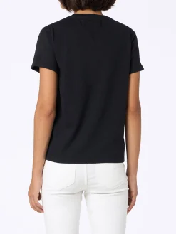T-shirt nera da donna in cotone pesante Emilie con ricamo Vip Club Cortina | VIP CLUB CORTINA SPECIAL EDITION