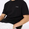 T-shirt nera da uomo in jersey di cotone Dover con ricamo St. Barth