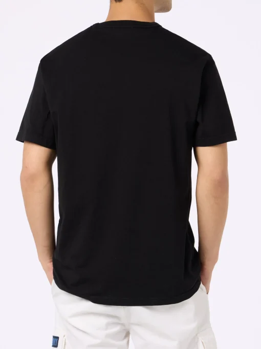 T-shirt nera da uomo in jersey di cotone Dover con ricamo St. Barth