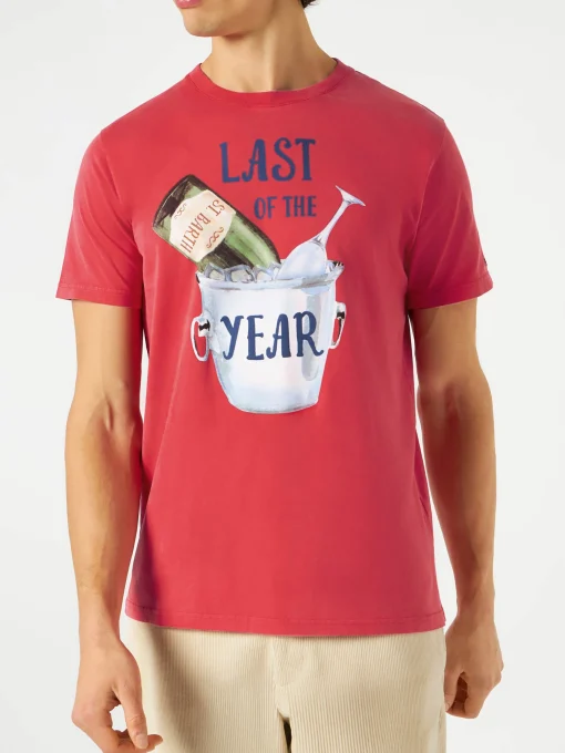 T-shirt rossa con stampa Last Year