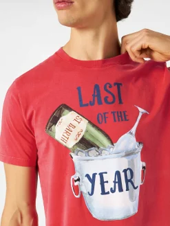 T-shirt rossa con stampa Last Year