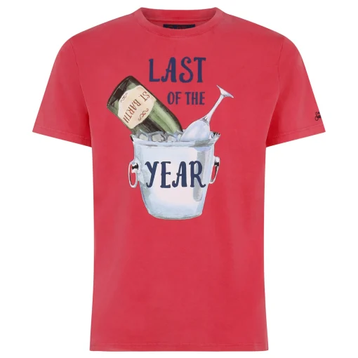 T-shirt rossa con stampa Last Year