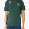 T-shirt verde bosco da uomo con toppe