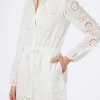 Tutina corta da donna in cotone pizzo Sangallo bianco Julian