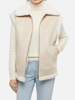 Woman mutton-like vest with Saint Barth back print