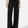 Woman wide-leg trousers Lucette with black sequins