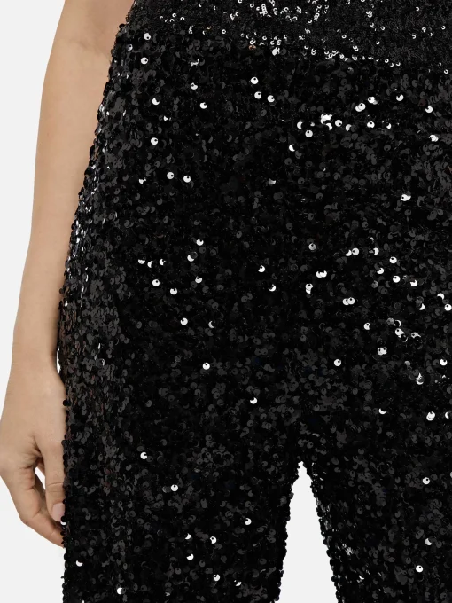 Woman wide-leg trousers Lucette with black sequins