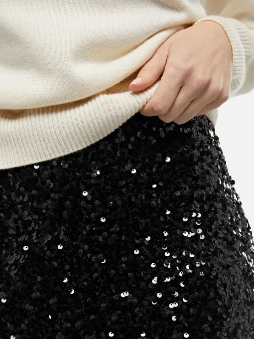 Woman wide-leg trousers Lucette with black sequins