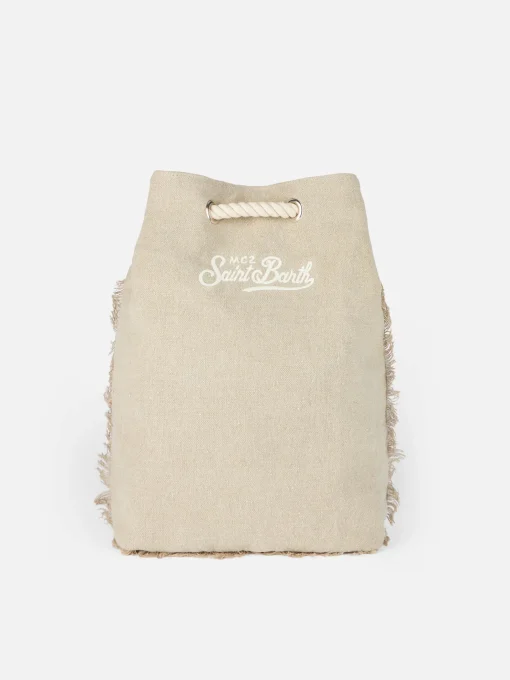 Zaino in lino beige da barca