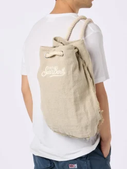 Zaino in lino beige da barca