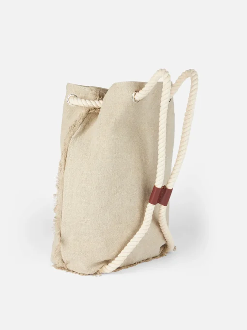 Zaino in lino beige da barca