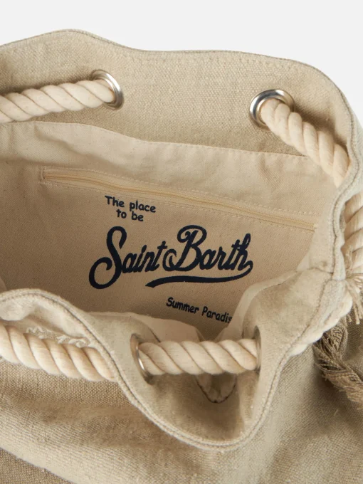 Zaino in lino beige da barca