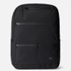 Zaino in nylon nero con tasche con cerniera