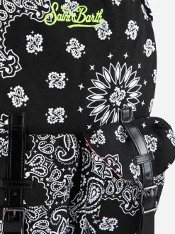 Zaino in tela Cody con stampa bandana nera